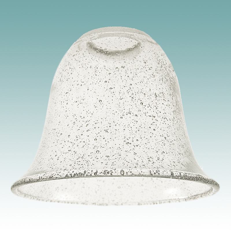 7810 Clear Seeded Glass Bell Shade, Clear Glass Bell Lamp Shade